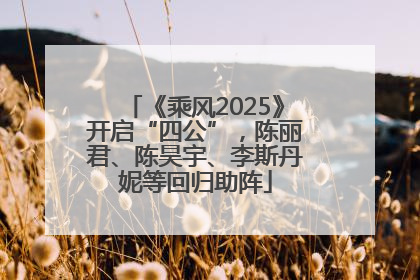 《乘风2025》开启“四公”，陈丽君、陈昊宇、李斯丹妮等回归助阵