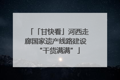 「甘快看」河西走廊国家遗产线路建设“干货满满”