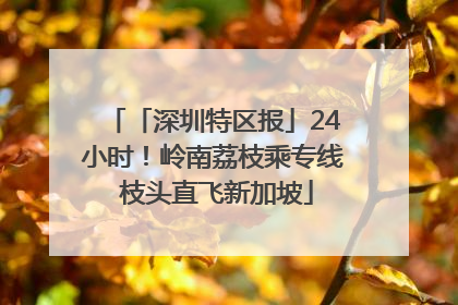 「深圳特区报」24小时！岭南荔枝乘专线 枝头直飞新加坡