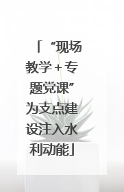 “现场教学＋专题党课”为支点建设注入水利动能
