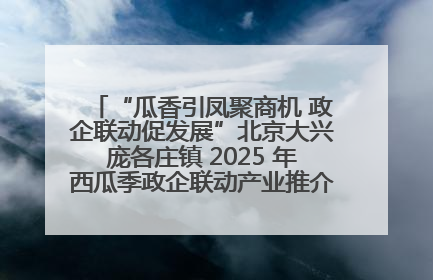 “瓜香引凤聚商机 政企联动促发展”北京大兴庞各庄镇 2025 年西瓜季政企联动产业推介活动圆满举行