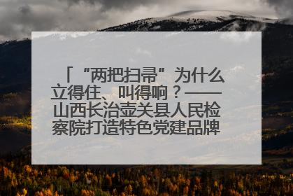 “两把扫帚”为什么立得住、叫得响？——山西长治壶关县人民检察院打造特色党建品牌激活发展动能