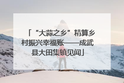 “大蒜之乡”精算乡村振兴幸福账——成武县大田集镇见闻