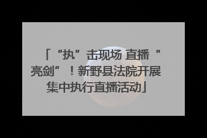 “执”击现场 直播“亮剑”！新野县法院开展集中执行直播活动