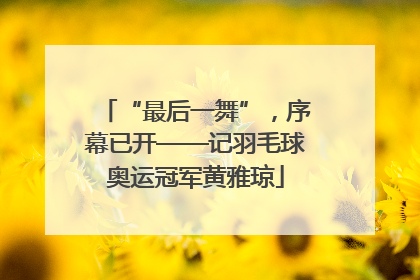 “最后一舞”，序幕已开——记羽毛球奥运冠军黄雅琼