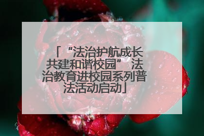 “法治护航成长 共建和谐校园” 法治教育进校园系列普法活动启动