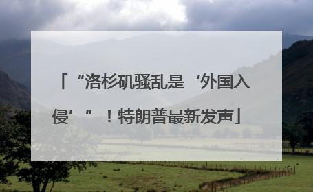 “洛杉矶骚乱是‘外国入侵’”！特朗普最新发声
