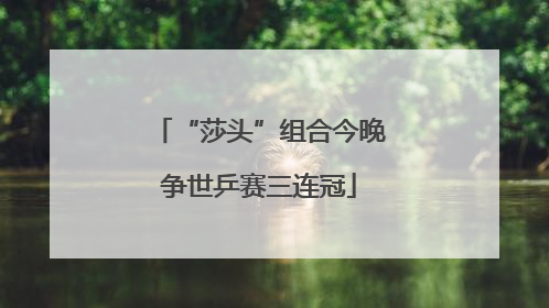 “莎头”组合今晚争世乒赛三连冠