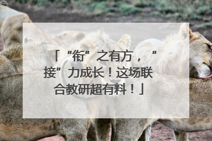 “衔”之有方，“接”力成长！这场联合教研超有料！