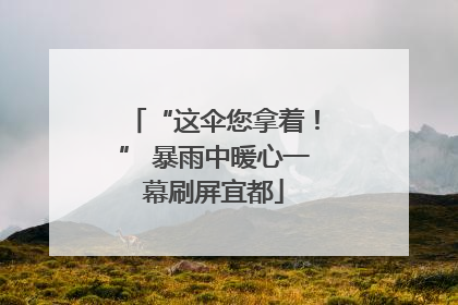 “这伞您拿着！” 暴雨中暖心一幕刷屏宜都