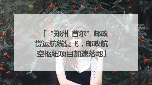“郑州-首尔”邮政货运航线复飞，邮政航空枢纽项目加速落地