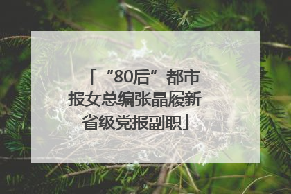 “80后”都市报女总编张晶履新省级党报副职
