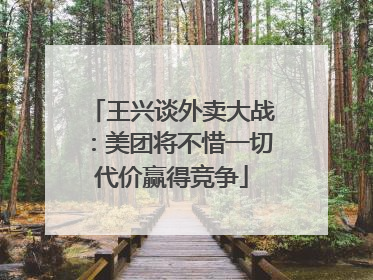 王兴谈外卖大战：美团将不惜一切代价赢得竞争