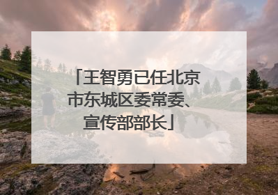 王智勇已任北京市东城区委常委、宣传部部长