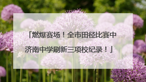 燃爆赛场！全市田径比赛中济南中学刷新三项校纪录！