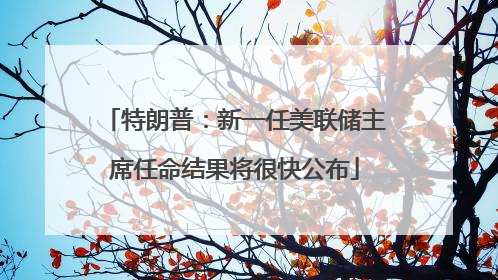 特朗普：新一任美联储主席任命结果将很快公布