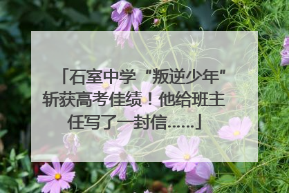 石室中学“叛逆少年”斩获高考佳绩！他给班主任写了一封信……