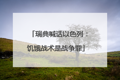 瑞典喊话以色列：饥饿战术是战争罪