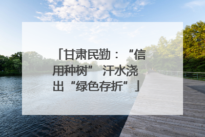 甘肃民勤：“信用种树” 汗水浇出“绿色存折”