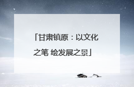 甘肃镇原：以文化之笔 绘发展之景