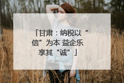 甘肃：纳税以“信”为本 益企乐享其“诚”