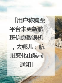 用户称购票平台未更新航班信息致误机，去哪儿：航班变化由航司通知