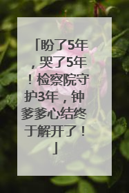盼了5年，哭了5年！检察院守护3年，钟爹爹心结终于解开了！