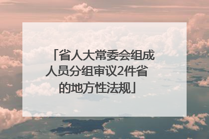 省人大常委会组成人员分组审议2件省的地方性法规