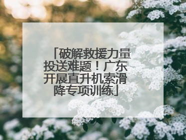 破解救援力量投送难题！广东开展直升机索滑降专项训练