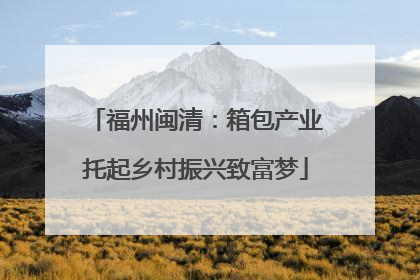 福州闽清：箱包产业托起乡村振兴致富梦