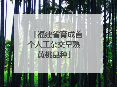 福建省育成首个人工杂交早熟黄桃品种