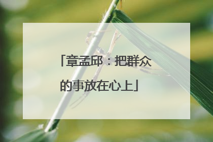 章孟邱：把群众的事放在心上