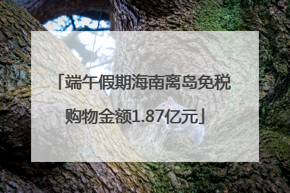 端午假期海南离岛免税购物金额1.87亿元