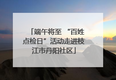 端午将至 “百姓点检日”活动走进枝江市丹阳社区