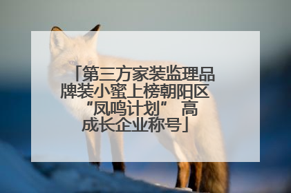 第三方家装监理品牌装小蜜上榜朝阳区 “凤鸣计划” 高成长企业称号