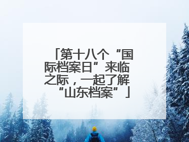 第十八个“国际档案日”来临之际，一起了解“山东档案”