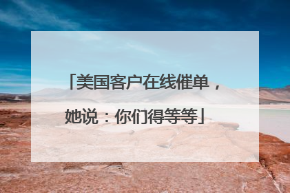 美国客户在线催单，她说：你们得等等