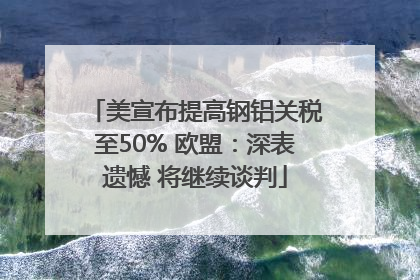 美宣布提高钢铝关税至50% 欧盟：深表遗憾 将继续谈判