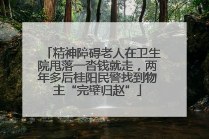 精神障碍老人在卫生院甩落一沓钱就走，两年多后桂阳民警找到物主“完璧归赵”
