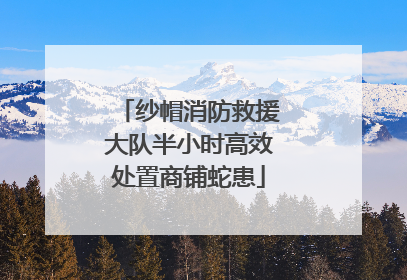 纱帽消防救援大队半小时高效处置商铺蛇患