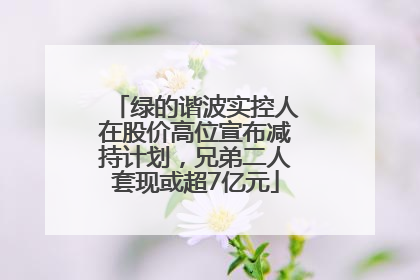 绿的谐波实控人在股价高位宣布减持计划，兄弟二人套现或超7亿元