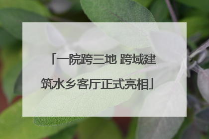 一院跨三地 跨域建筑水乡客厅正式亮相