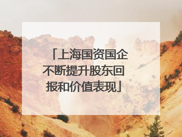 上海国资国企不断提升股东回报和价值表现