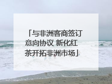 与非洲客商签订意向协议 新化红茶开拓非洲市场