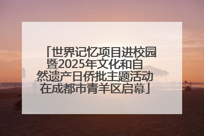 世界记忆项目进校园暨2025年文化和自然遗产日侨批主题活动在成都市青羊区启幕