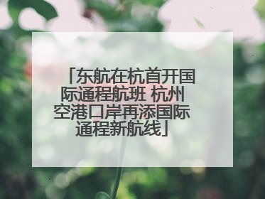 东航在杭首开国际通程航班 杭州空港口岸再添国际通程新航线