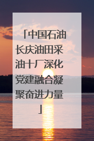 中国石油长庆油田采油十厂深化党建融合凝聚奋进力量
