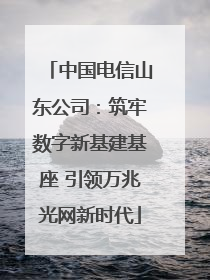 中国电信山东公司：筑牢数字新基建基座 引领万兆光网新时代