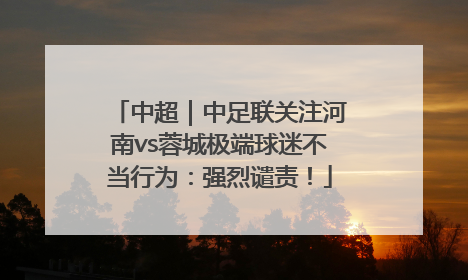 中超｜中足联关注河南vs蓉城极端球迷不当行为：强烈谴责！
