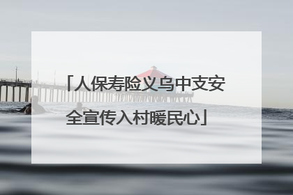 人保寿险义乌中支安全宣传入村暖民心